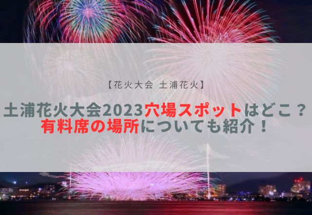 土浦花火大会 2023 穴場スポット